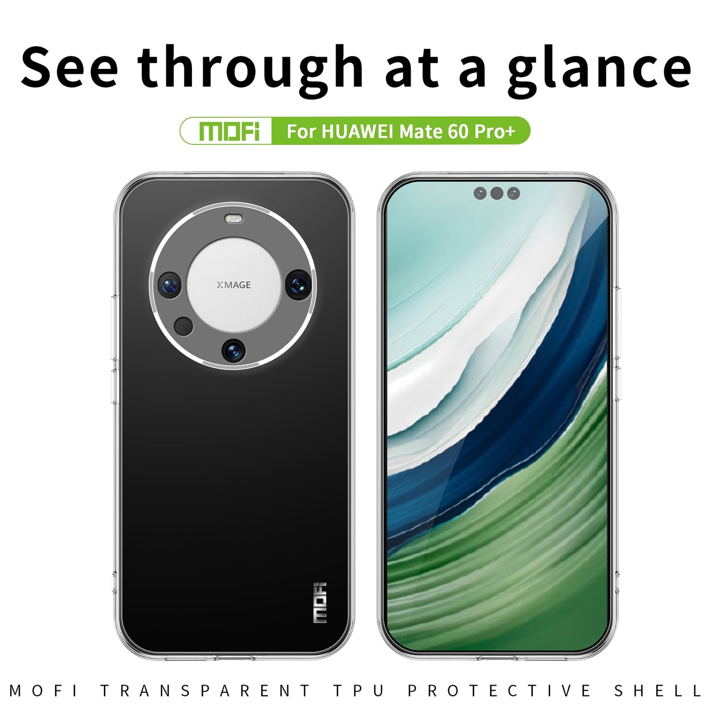 Huawei Mate 60 Pro+ Clear TPU Case - Ultra-Thin, Shockproof, Anti-Yellowing Transparent Soft Protective Cover with Precise Cutouts, Scratch Resistance & Lightweight Design