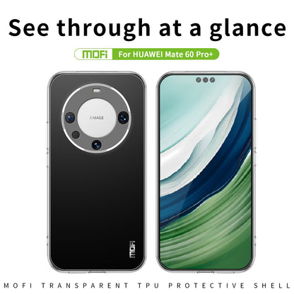 Huawei Mate 60 Pro+ Clear TPU Case - Ultra-Thin, Shockproof, Anti-Yellowing Transparent Soft Protective Cover with Precise Cutouts, Scratch Resistance & Lightweight Design