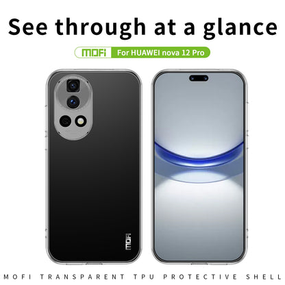 Huawei nova 12 Pro Clear TPU Case - Ultra-Thin, Shockproof, Anti-Yellowing Transparent Soft Protective Cover with Precise Cutouts, Scratch Resistance & Lightweight Design