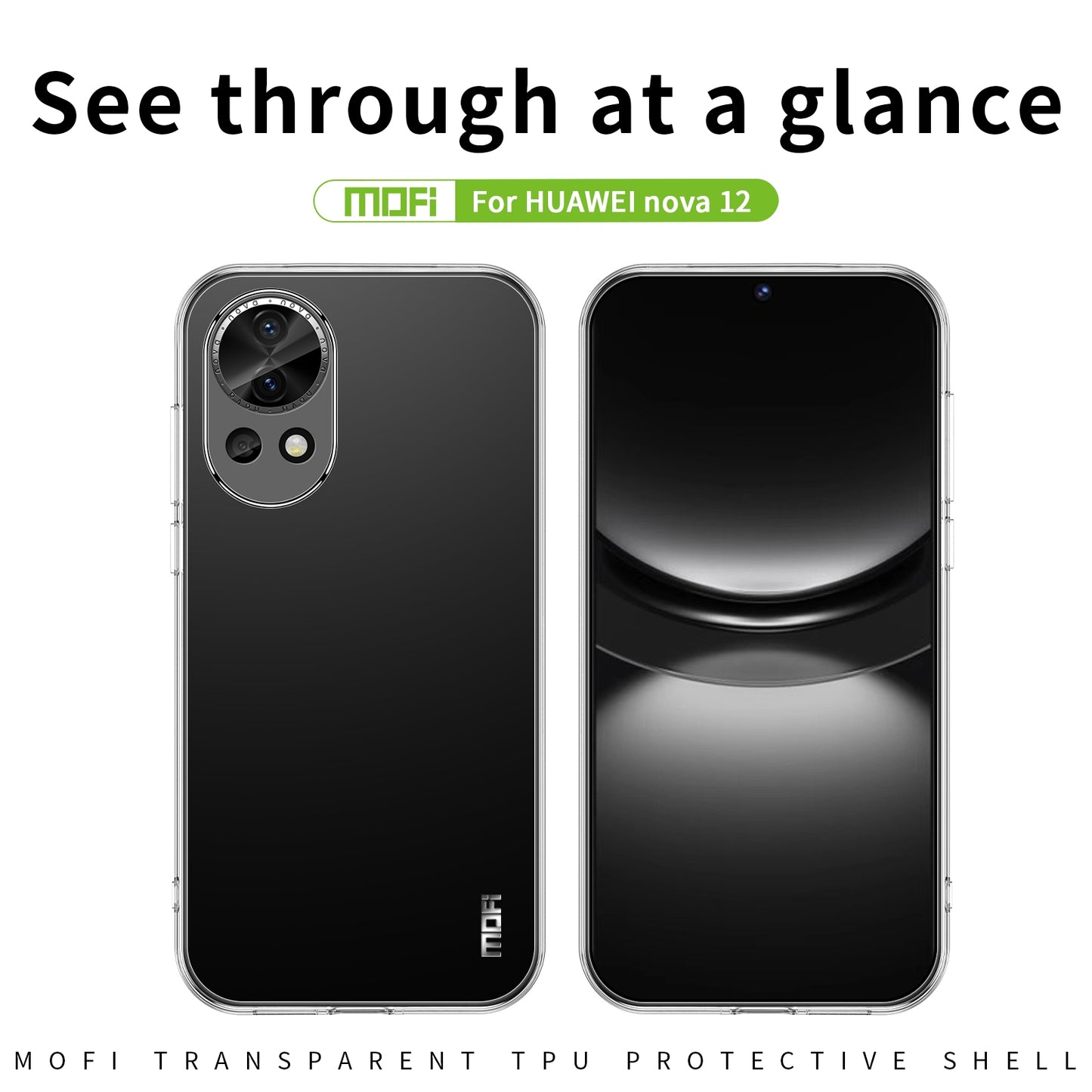 Huawei nova 12 Clear TPU Case - Ultra-Thin, Shockproof, Anti-Yellowing Transparent Soft Protective Cover with Precise Cutouts, Scratch Resistance & Lightweight Design