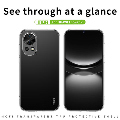 Huawei nova 12 Clear TPU Case - Ultra-Thin, Shockproof, Anti-Yellowing Transparent Soft Protective Cover with Precise Cutouts, Scratch Resistance & Lightweight Design