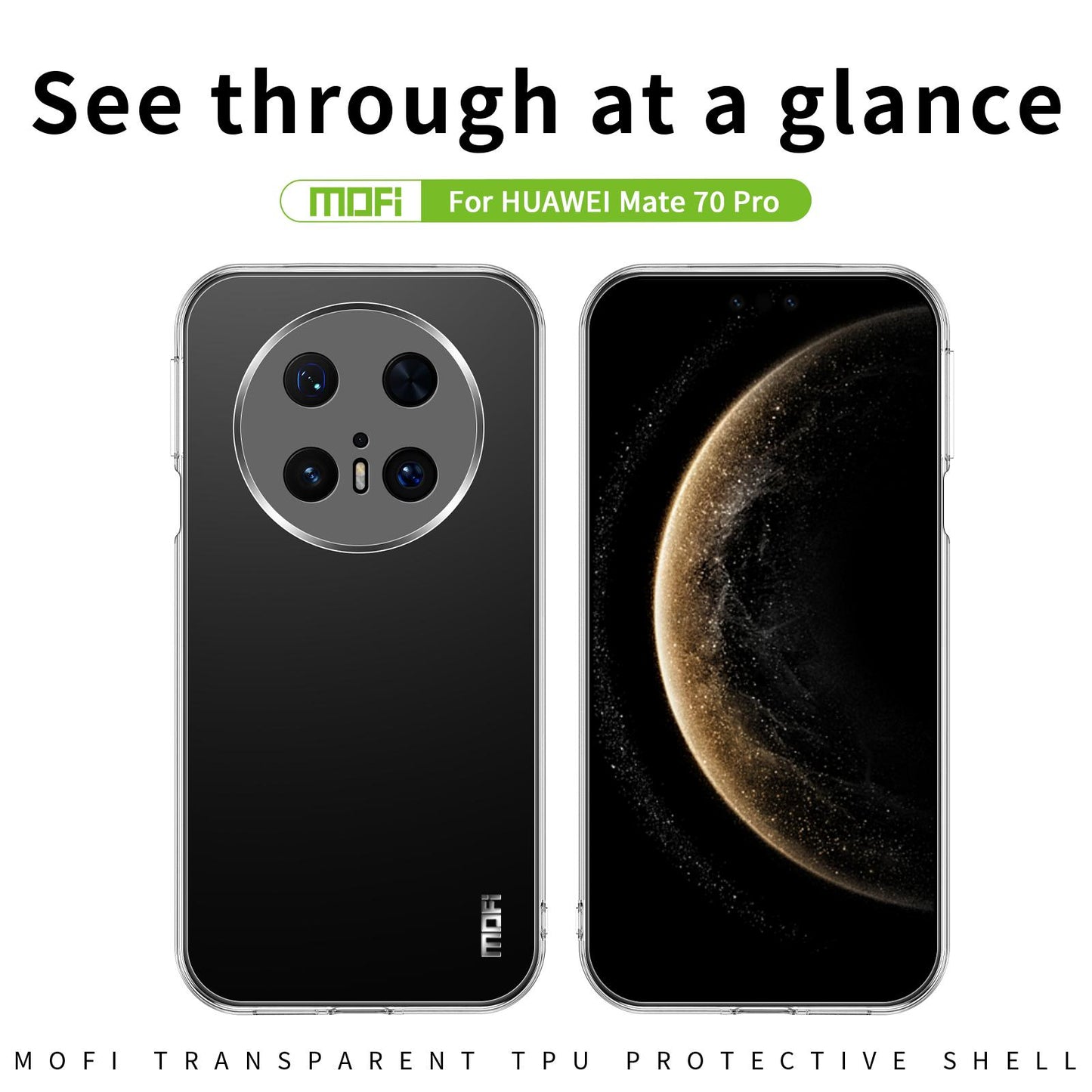 Huawei Mate 70 Pro Clear TPU Case - Ultra-Thin, Shockproof, Anti-Yellowing Transparent Soft Protective Cover with Precise Cutouts, Scratch Resistance & Lightweight Design