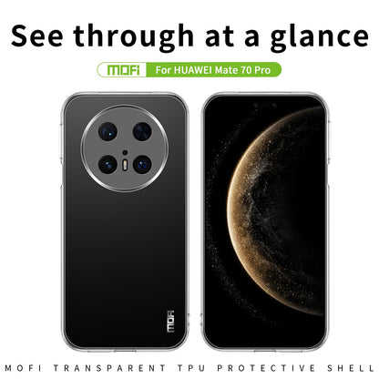 Huawei Mate 70 Pro Clear TPU Case - Ultra-Thin, Shockproof, Anti-Yellowing Transparent Soft Protective Cover with Precise Cutouts, Scratch Resistance & Lightweight Design