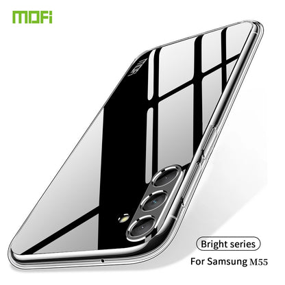 Samsung Galaxy M55 Clear TPU Case - Ultra-Thin, Shockproof, Anti-Yellowing Transparent Soft Protective Cover with Precise Cutouts, Scratch Resistance & Lightweight Design