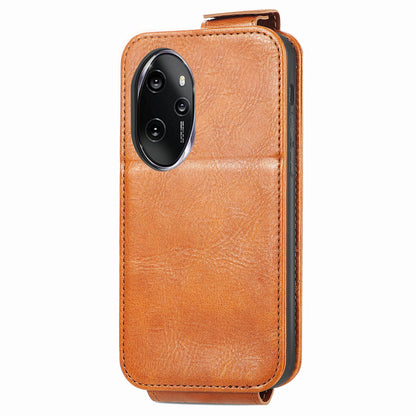 Honor 100 Pro Zipper Wallet Case - Vertical Flip Leather Phone Cover with Multiple Card Slots and Stand