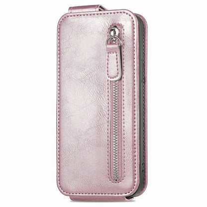 Honor Magic6 Zipper Wallet Case - Vertical Flip Leather Phone Cover with Multiple Card Slots and Stand