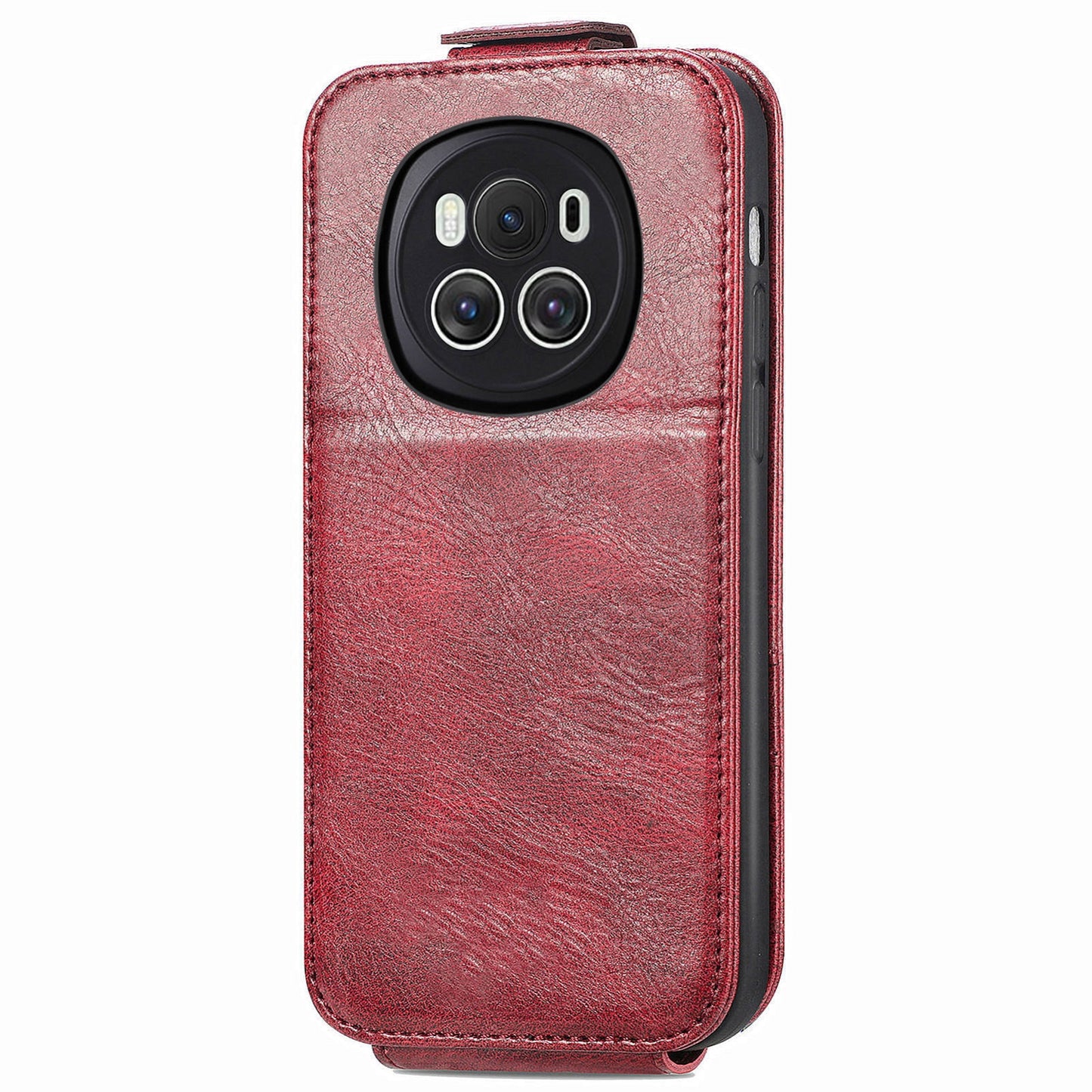 Honor Magic6 Zipper Wallet Case - Vertical Flip Leather Phone Cover with Multiple Card Slots and Stand