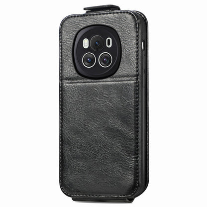 Honor Magic6 Zipper Wallet Case - Vertical Flip Leather Phone Cover with Multiple Card Slots and Stand