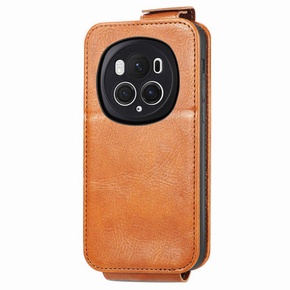 Honor Magic6 Pro Zipper Wallet Case - Vertical Flip Leather Phone Cover with Multiple Card Slots and Stand