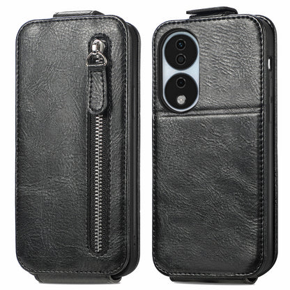 Honor X7b Zipper Wallet Case - Vertical Flip Leather Phone Cover with Multiple Card Slots and Stand