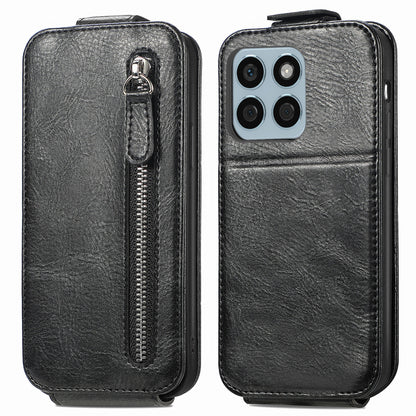 Honor X8b Zipper Wallet Case - Vertical Flip Leather Phone Cover with Multiple Card Slots and Stand