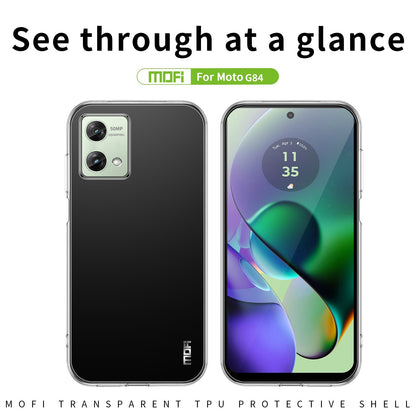 Motorola Moto G84 Clear TPU Case - Ultra-Thin, Shockproof, Anti-Yellowing Transparent Soft Protective Cover with Precise Cutouts, Scratch Resistance & Lightweight Design