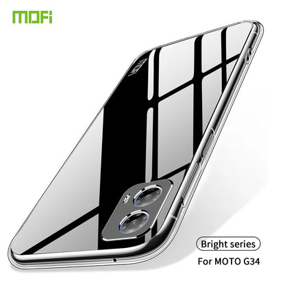 Motorola Moto G34 Clear TPU Case - Ultra-Thin, Shockproof, Anti-Yellowing Transparent Soft Protective Cover with Precise Cutouts, Scratch Resistance & Lightweight Design