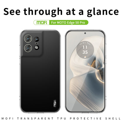 Motorola Edge 50 Pro Clear TPU Case - Ultra-Thin, Shockproof, Anti-Yellowing Transparent Soft Protective Cover with Precise Cutouts, Scratch Resistance & Lightweight Design