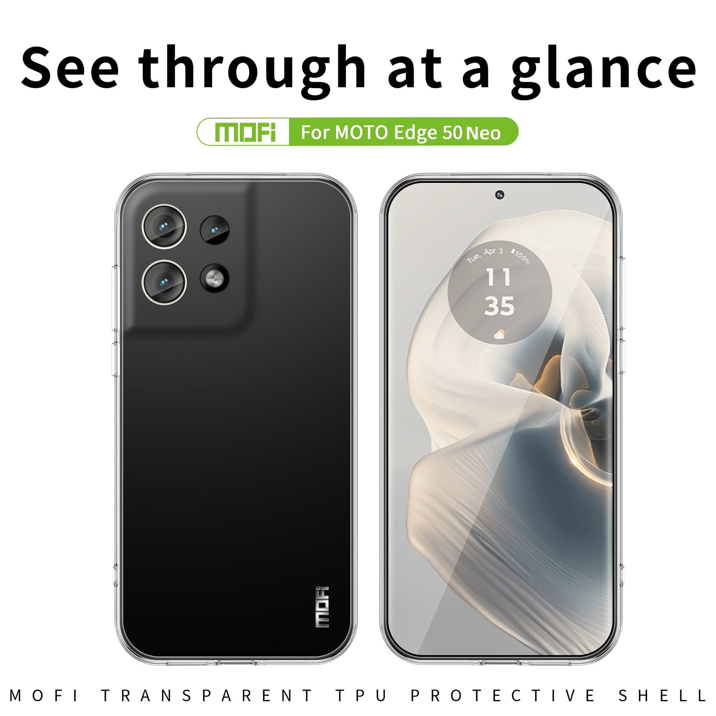 Motorola Edge 50 Neo Clear TPU Case - Ultra-Thin, Shockproof, Anti-Yellowing Transparent Soft Protective Cover with Precise Cutouts, Scratch Resistance & Lightweight Design
