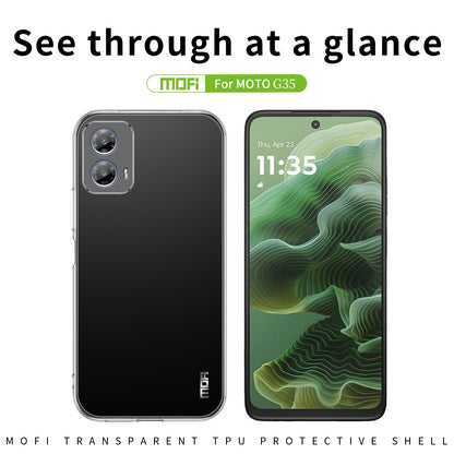 Motorola Moto G35 Clear TPU Case - Ultra-Thin, Shockproof, Anti-Yellowing Transparent Soft Protective Cover with Precise Cutouts, Scratch Resistance & Lightweight Design