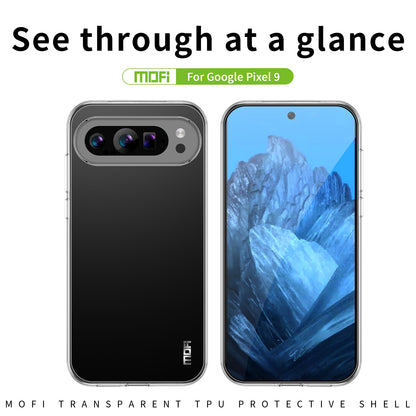Google Pixel 9 Clear TPU Case - Ultra-Thin, Shockproof, Anti-Yellowing Transparent Soft Protective Cover with Precise Cutouts, Scratch Resistance & Lightweight Design