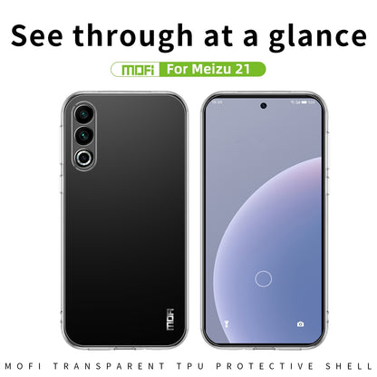 Meizu 21 Clear TPU Case - Ultra-Thin, Shockproof, Anti-Yellowing Transparent Soft Protective Cover with Precise Cutouts, Scratch Resistance & Lightweight Design