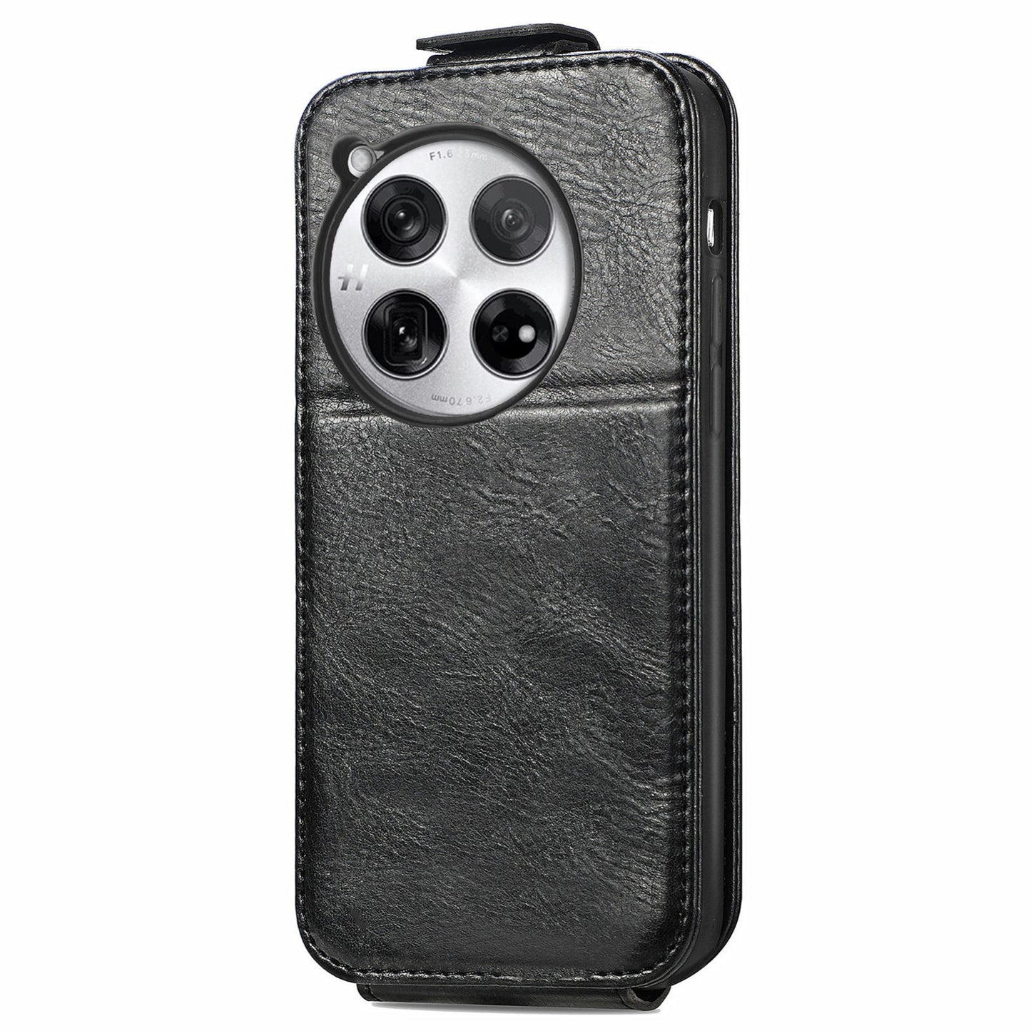 OnePlus 12 Zipper Wallet Case - Vertical Flip Leather Phone Cover with Multiple Card Slots and Stand