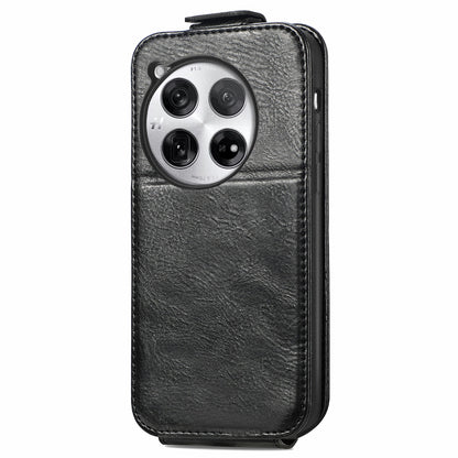 OnePlus 12 Zipper Wallet Case - Vertical Flip Leather Phone Cover with Multiple Card Slots and Stand
