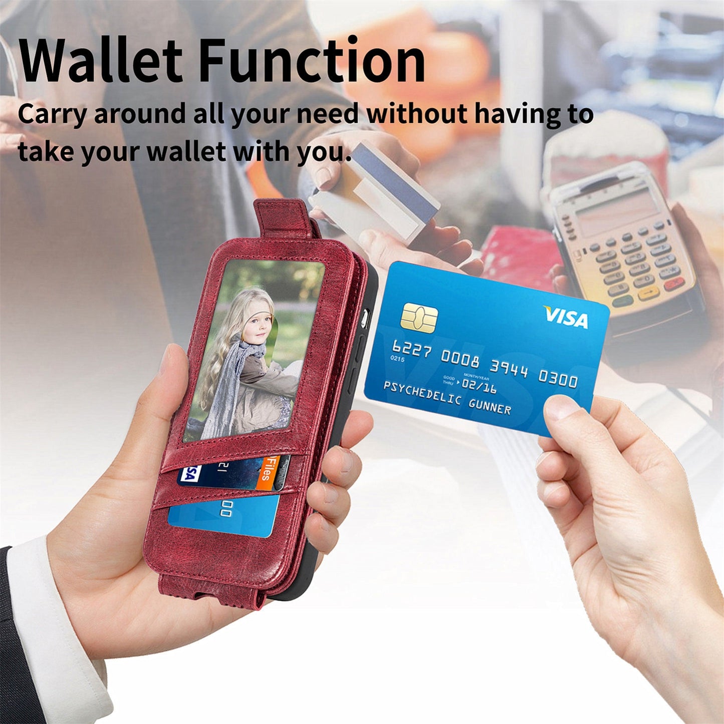 OnePlus 12 Zipper Wallet Case - Vertical Flip Leather Phone Cover with Multiple Card Slots and Stand