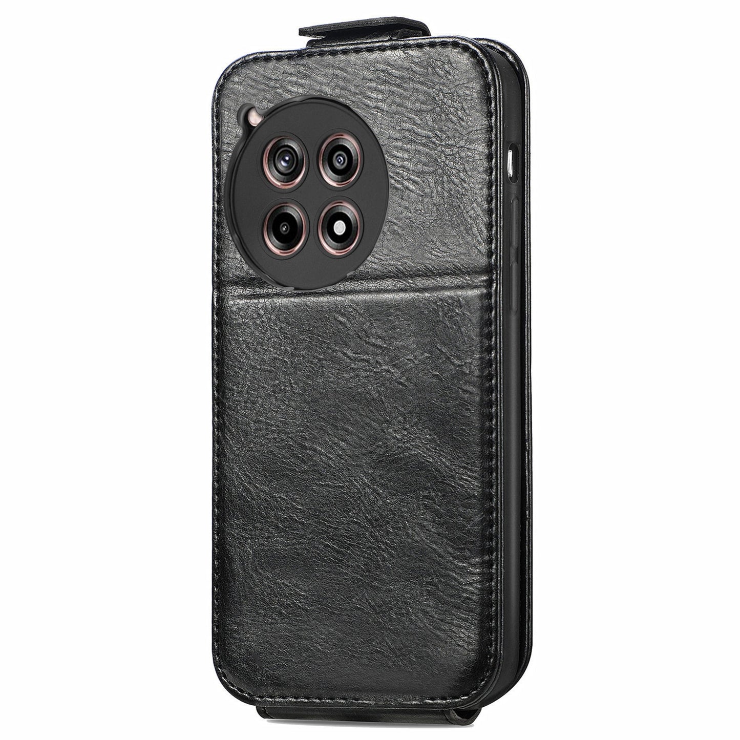 OnePlus 12R Zipper Wallet Case - Vertical Flip Leather Phone Cover with Multiple Card Slots and Stand