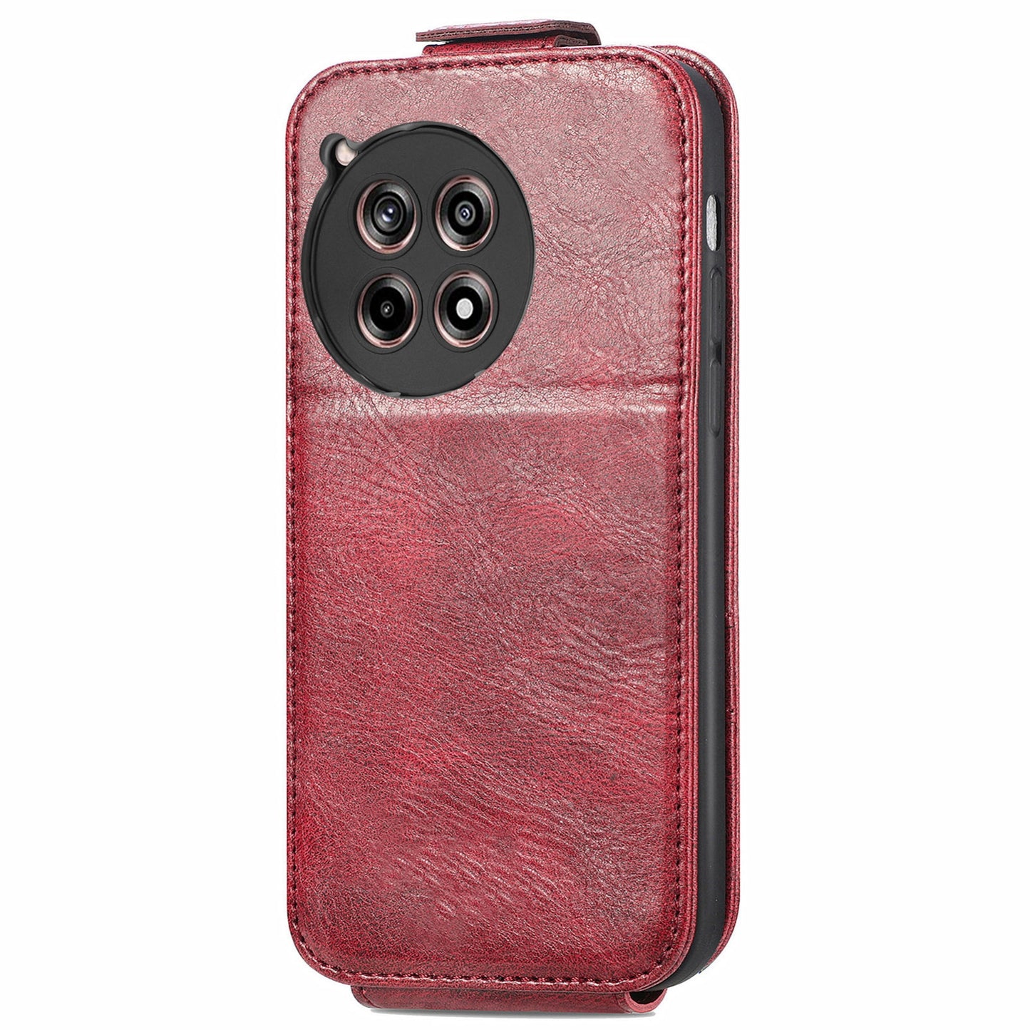 OnePlus 12R Zipper Wallet Case - Vertical Flip Leather Phone Cover with Multiple Card Slots and Stand