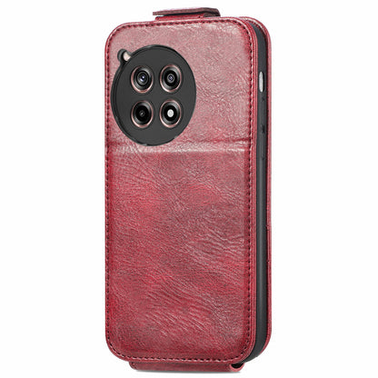 OnePlus 12R Zipper Wallet Case - Vertical Flip Leather Phone Cover with Multiple Card Slots and Stand