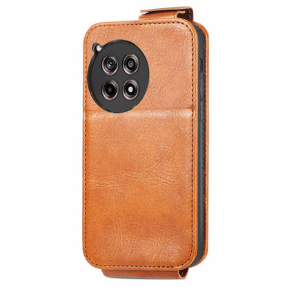 OnePlus 12R Zipper Wallet Case - Vertical Flip Leather Phone Cover with Multiple Card Slots and Stand