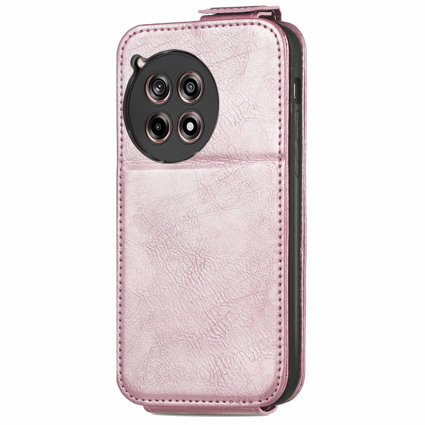 OnePlus 12R Zipper Wallet Case - Vertical Flip Leather Phone Cover with Multiple Card Slots and Stand