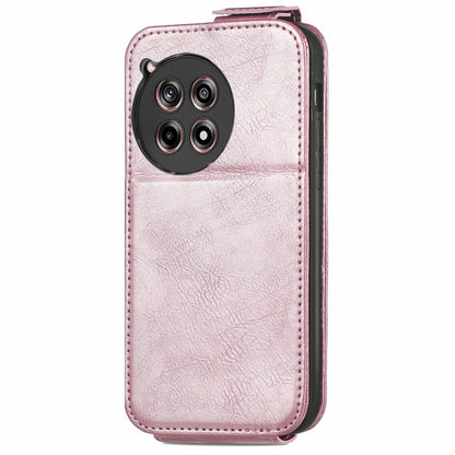 OnePlus 12R Zipper Wallet Case - Vertical Flip Leather Phone Cover with Multiple Card Slots and Stand