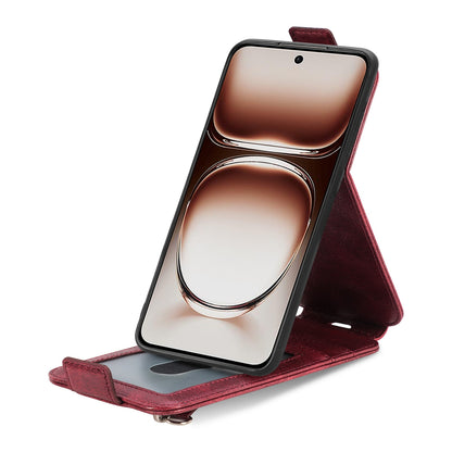 OnePlus Nord 4 Zipper Wallet Case - Vertical Flip Leather Phone Cover with Multiple Card Slots and Stand