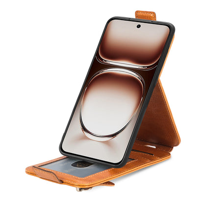 OnePlus Nord 4 Zipper Wallet Case - Vertical Flip Leather Phone Cover with Multiple Card Slots and Stand