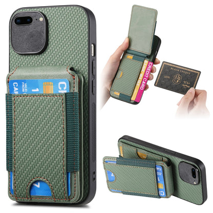 iPhone 6 Plus/6s Plus Vertical Flip Wallet Stand Phone Case with Carbon Fibre Pattern