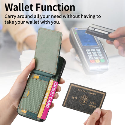 iPhone 6 Plus/6s Plus Vertical Flip Wallet Stand Phone Case with Carbon Fibre Pattern