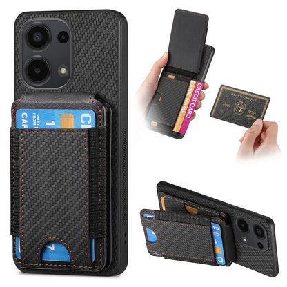 Xiaomi Redmi Note 13 Pro 5G Vertical Flip Wallet Stand Phone Case with Carbon Fibre Pattern