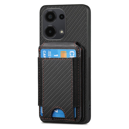 Xiaomi Poco X5 Pro Vertical Flip Wallet Stand Phone Case with Carbon Fibre Pattern