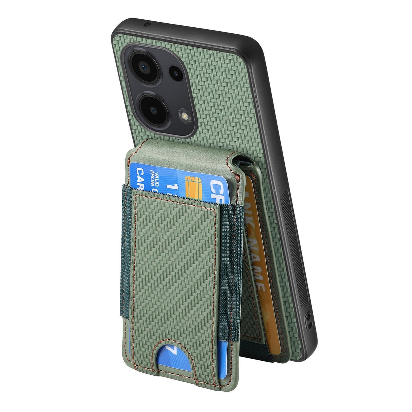 Xiaomi 12 Vertical Flip Wallet Stand Phone Case with Carbon Fibre Pattern