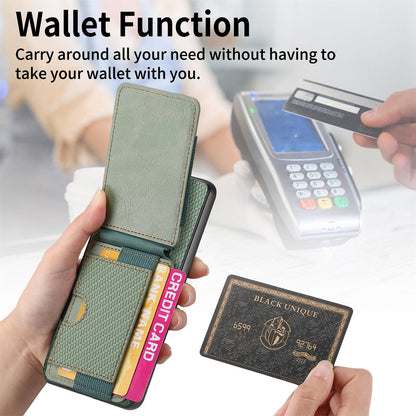 Xiaomi Mi 11 Vertical Flip Wallet Stand Phone Case with Carbon Fibre Pattern