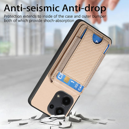 Xiaomi Redmi 9C Vertical Flip Wallet Stand Phone Case with Carbon Fibre Pattern