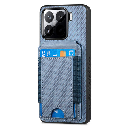 Xiaomi 15 Pro Vertical Flip Wallet Stand Phone Case with Carbon Fibre Pattern