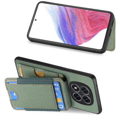 Xiaomi Redmi Note 14 Pro 5G Vertical Flip Wallet Stand Phone Case with Carbon Fibre Pattern
