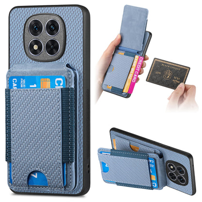 Xiaomi Redmi Note 14 Pro+ 5G Vertical Flip Wallet Stand Phone Case with Carbon Fibre Pattern