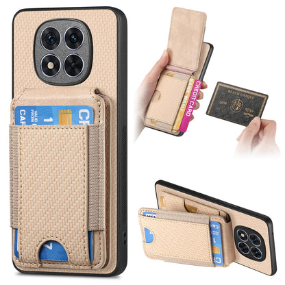 Xiaomi Redmi Note 14 Pro+ 5G Vertical Flip Wallet Stand Phone Case with Carbon Fibre Pattern