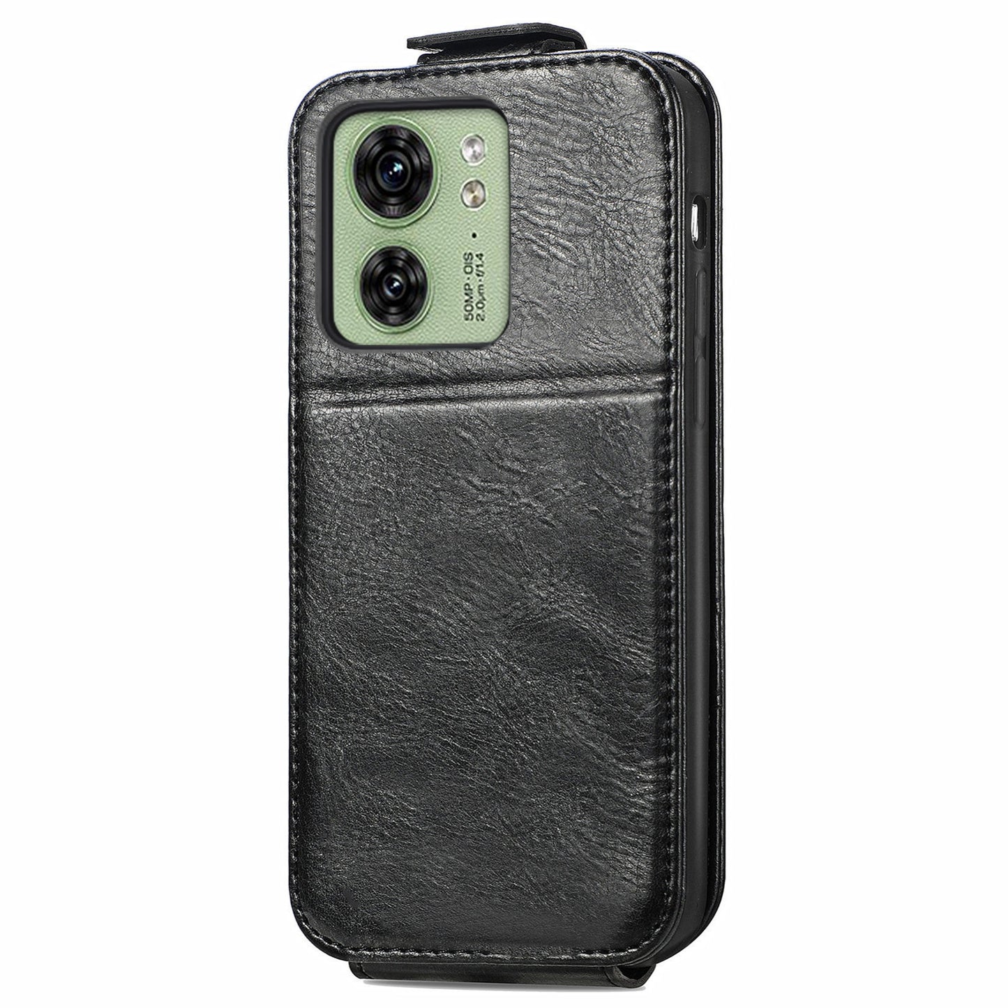 Motorola Moto Edge 40 Zipper Wallet Case - Vertical Flip Leather Phone Cover with Multiple Card Slots and Stand