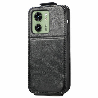 Motorola Moto Edge 40 Zipper Wallet Case - Vertical Flip Leather Phone Cover with Multiple Card Slots and Stand