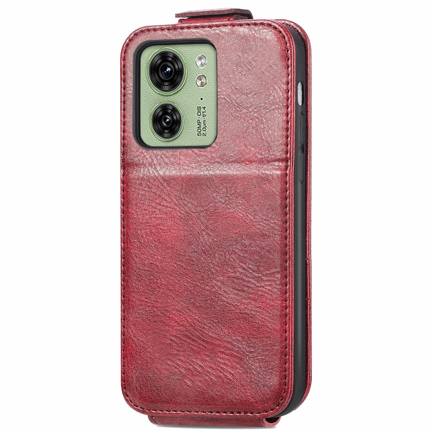 Motorola Moto Edge 40 Zipper Wallet Case - Vertical Flip Leather Phone Cover with Multiple Card Slots and Stand