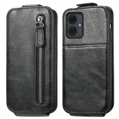 Motorola Moto G14 4G Zipper Wallet Case - Vertical Flip Leather Phone Cover with Multiple Card Slots and Stand