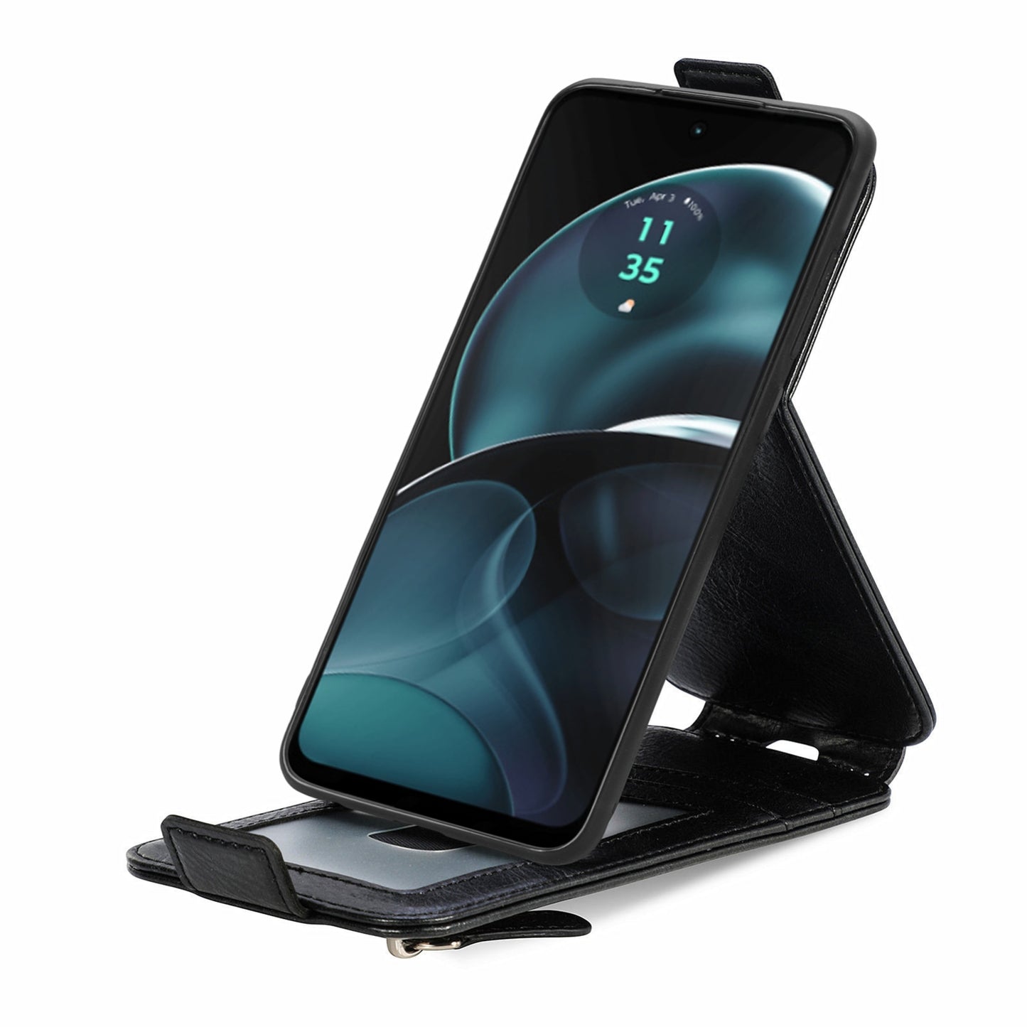 Motorola Moto G14 4G Zipper Wallet Case - Vertical Flip Leather Phone Cover with Multiple Card Slots and Stand