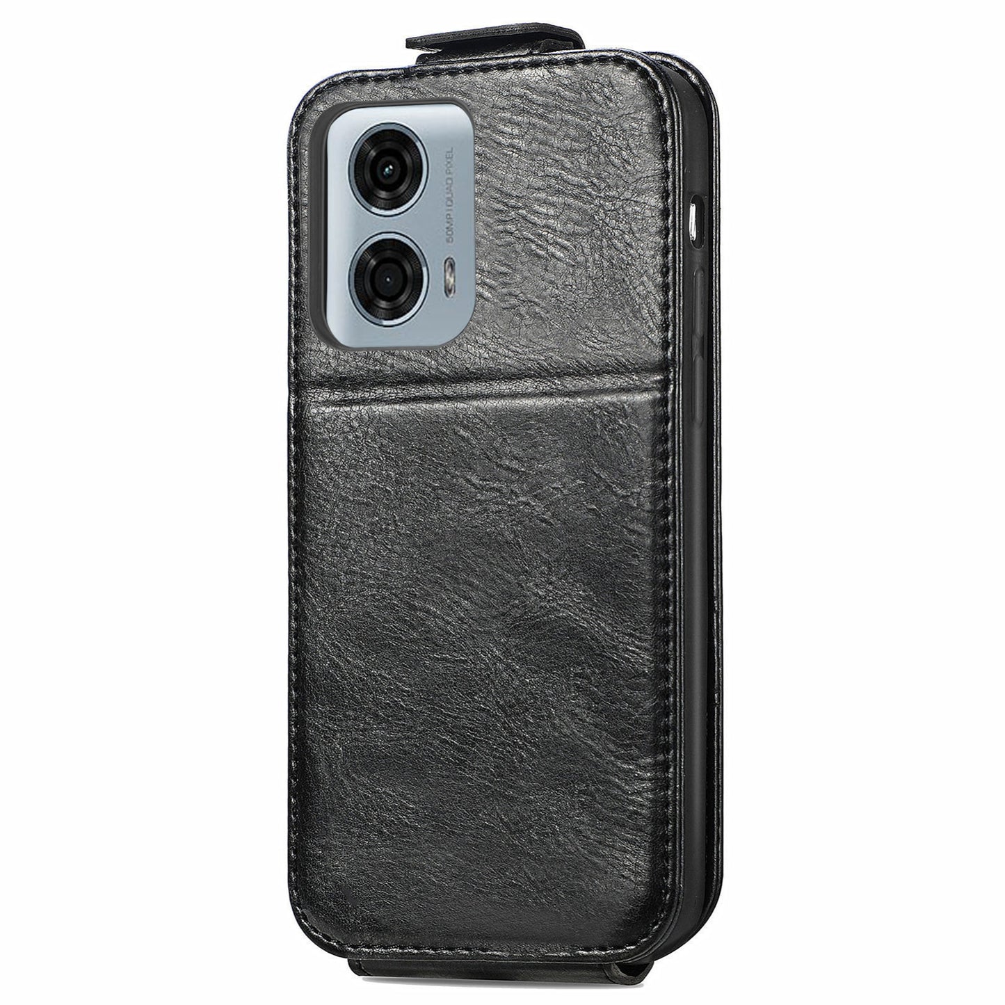 Motorola Moto G24 Power 4G Zipper Wallet Case - Vertical Flip Leather Phone Cover with Multiple Card Slots and Stand